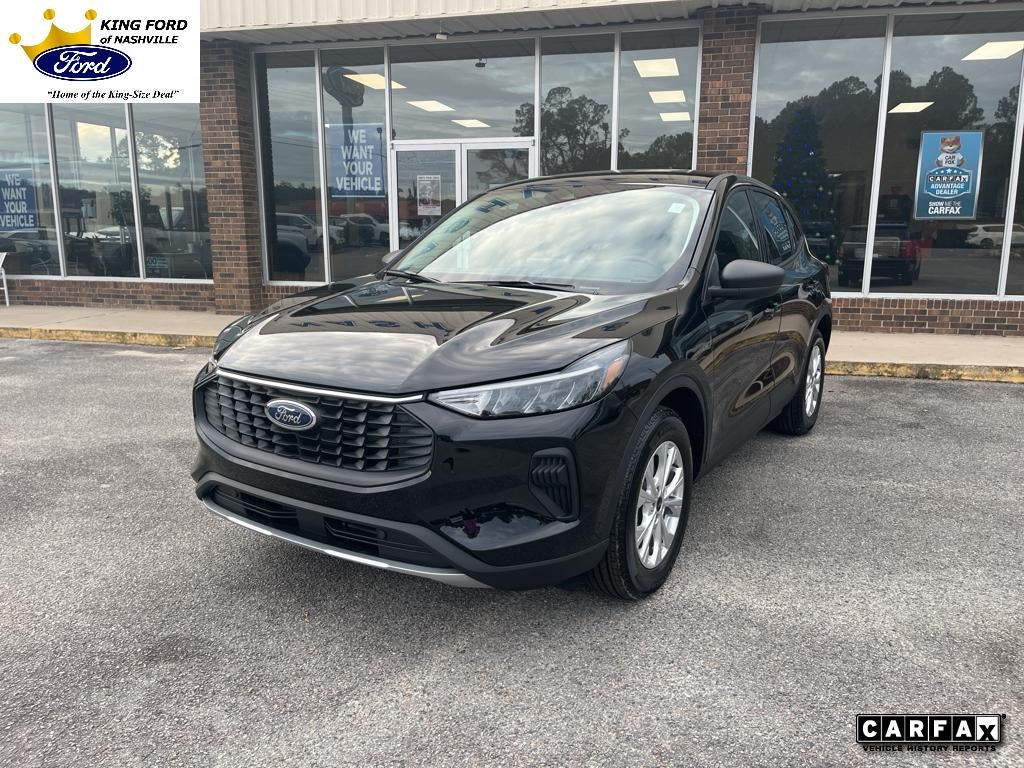 2025 Ford Escape Active in Agate Black Metallic — front three-quarter view