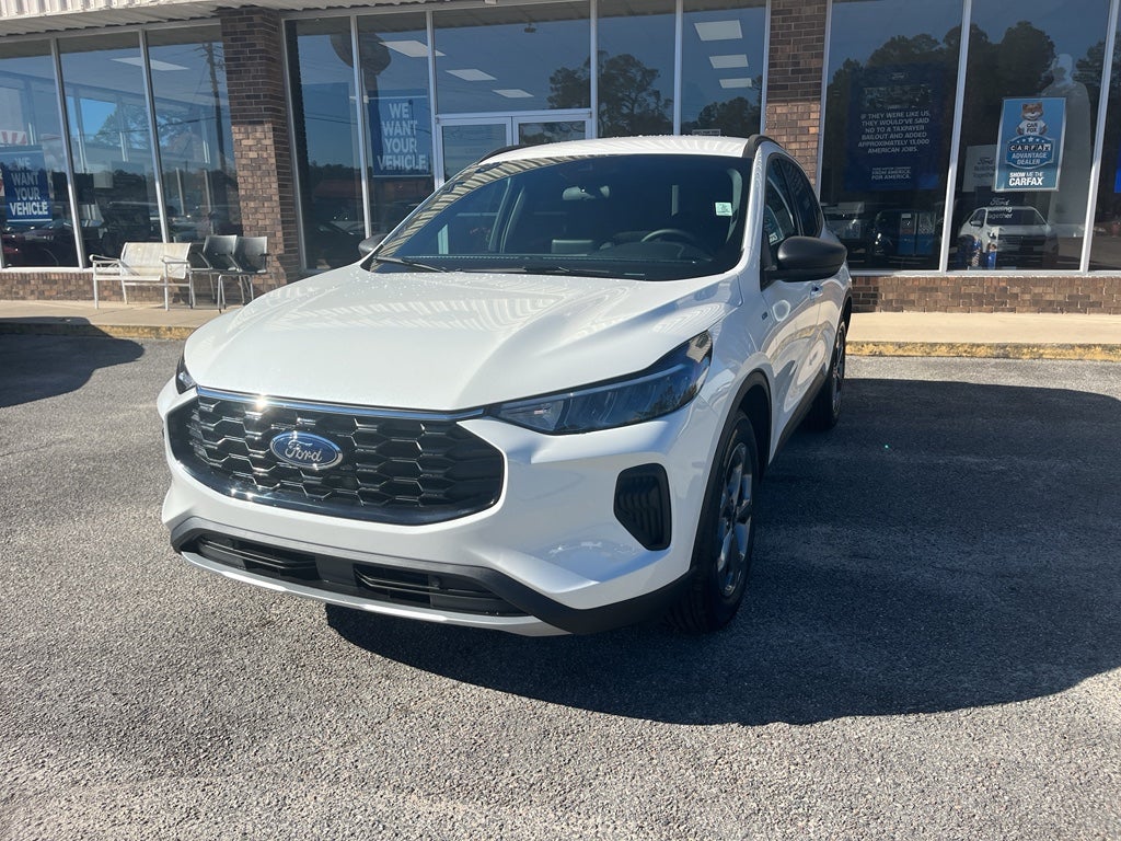 2026 Ford Escape ST-Line in Star White Metallic Tri-Coat — front three-quarter view